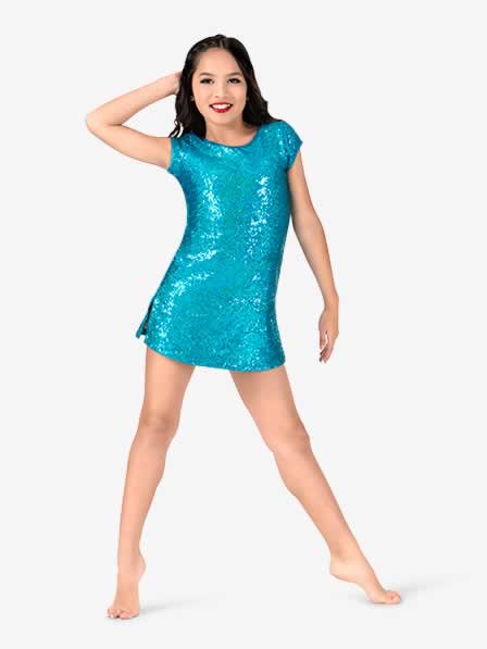 Girls Sequin Cap Sleeve Performance Dress Set